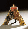 Pyramid Candleholder Gold